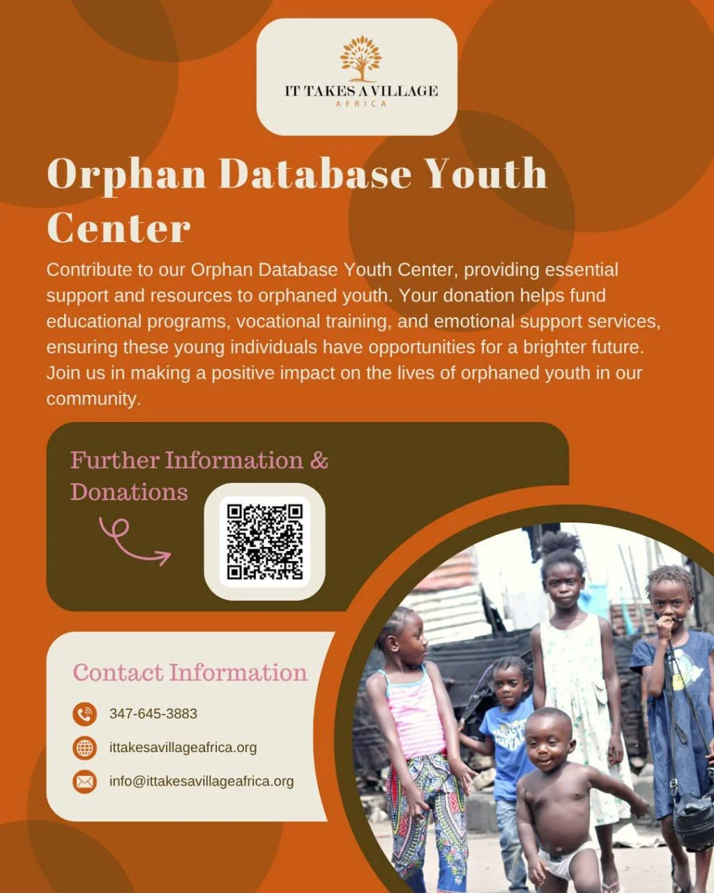 Some children start life without a village. 🌍💛

Our Orphan Database &amp; Youth Center exists to make sure no child stays that way.

We track, support, and connect orphaned and vulnerable children to education, mentorship, community, and care becau