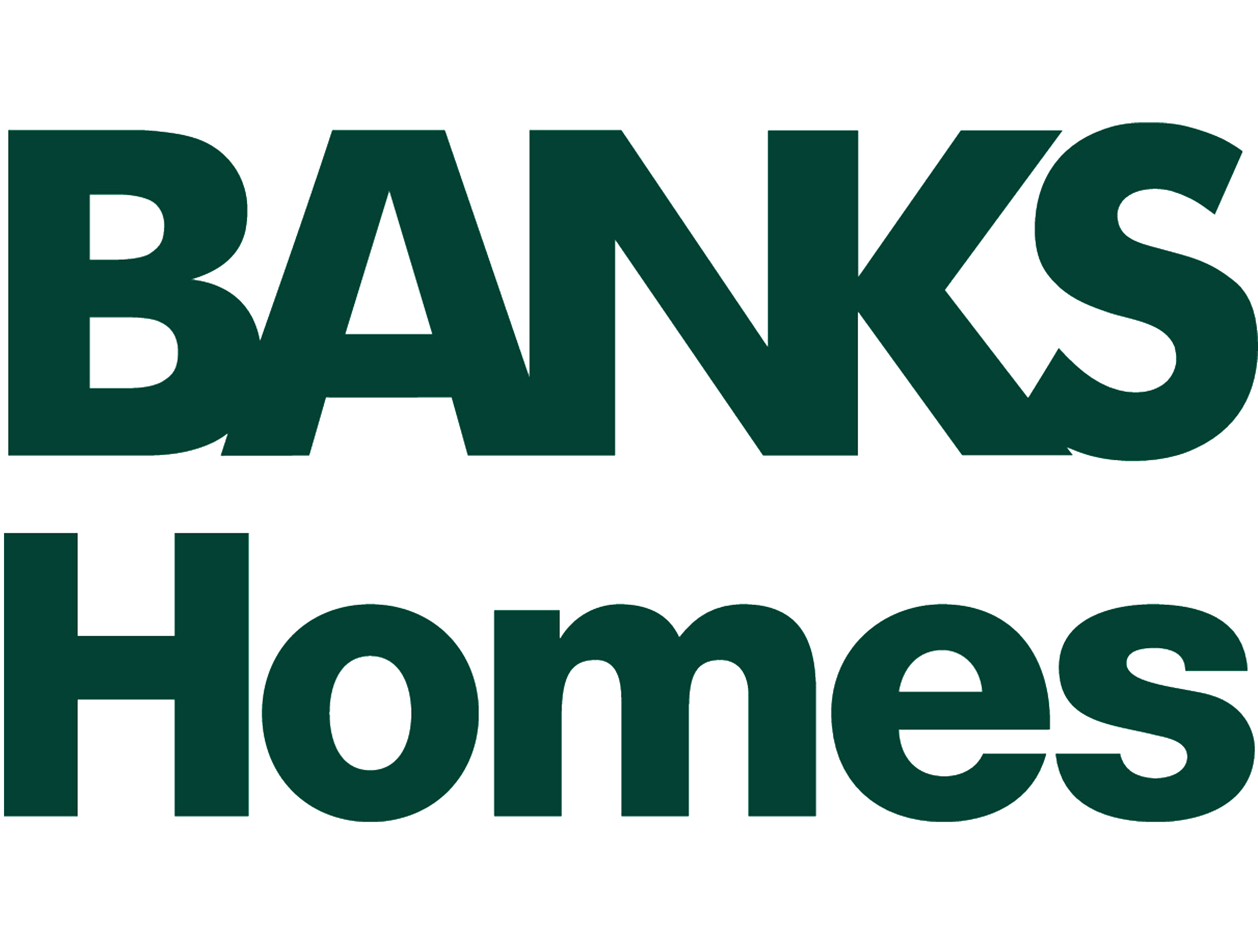 The image features the words "BANKS" and "Homes" in bold, large, dark green font, with "BANKS" positioned above "Homes".