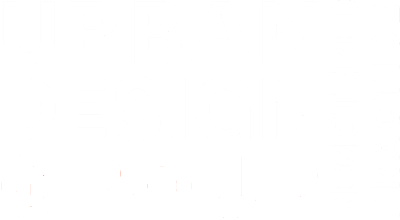 Text-based logo featuring words 'URBAN DESIGN GROUP REGISTERED PRACTICE' in white, bold letters on a black background.