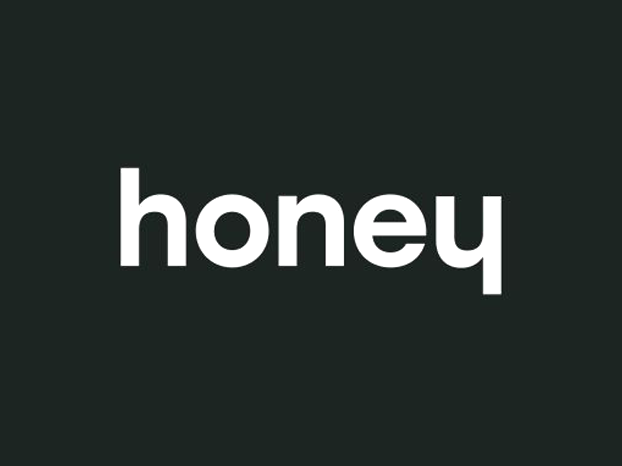 The word 'honey' in white lowercase letters on a black background.