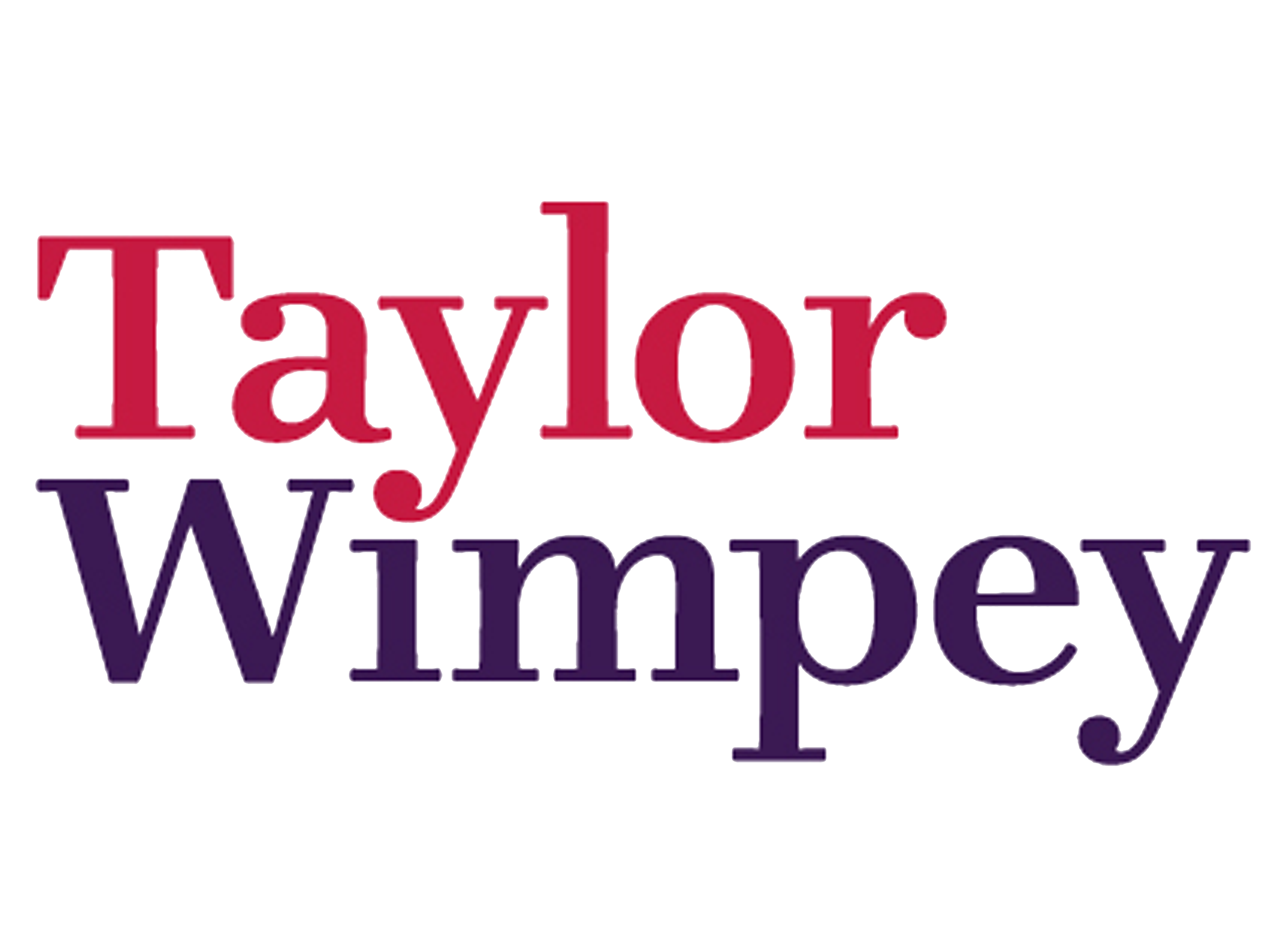 Taylor Wimpey logo with the company name in overlapping red and purple text.