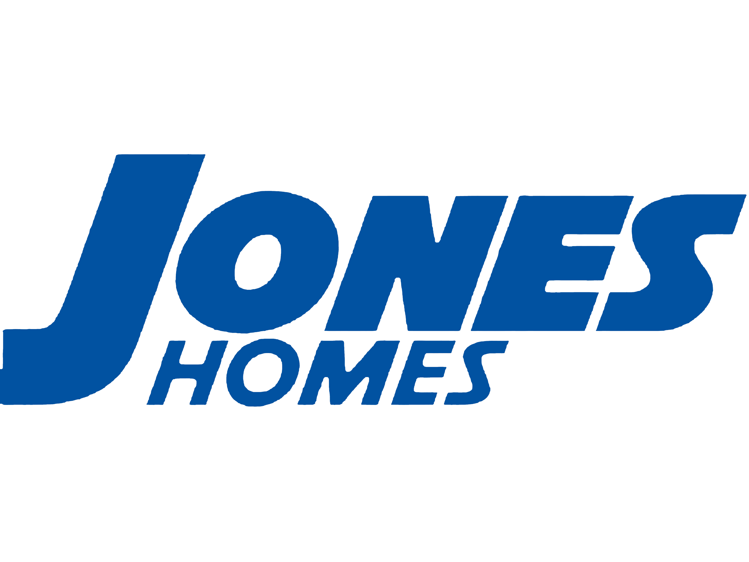 Logo of Jones Homes in blue text with a stylized J and the words 'Jones Homes'