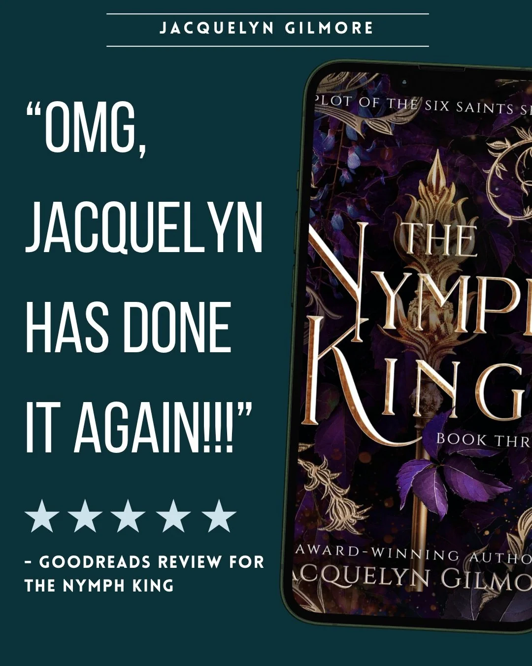 I am going to be absolutely INSUFFERABLE as more people read The Nymph King. Consider this your warning.

I try really hard to stay out of reader and review spaces, but when someone tags me or DMs me to tell me they loved the book? My entire heart me