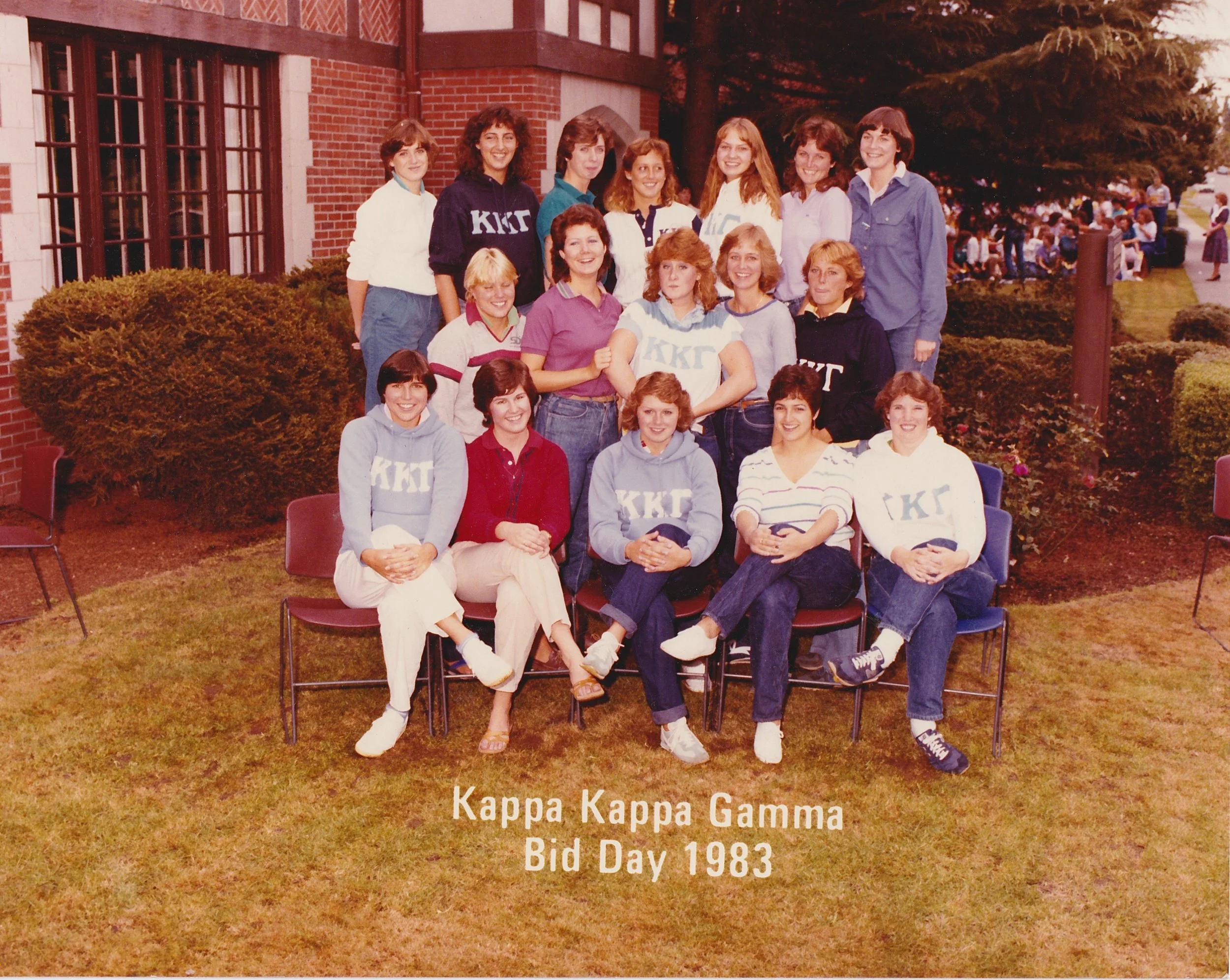 Lisa with her Kappa bid class, 1983