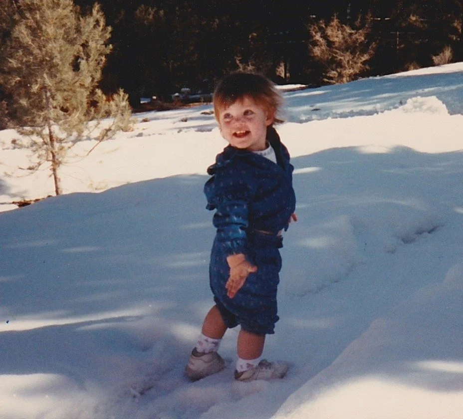 Tiare in the snow at Grandee's cabin