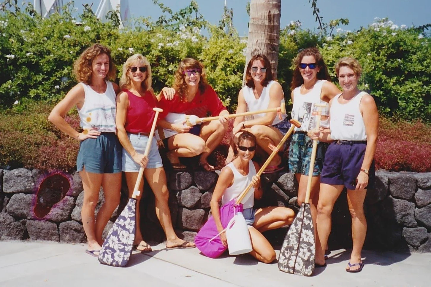 Paddlers at Kona Airport