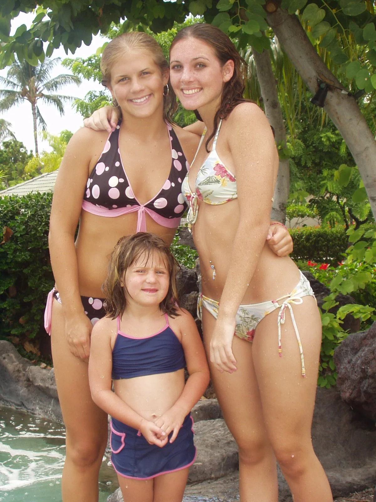 Tiare Megan Catie at condo pool