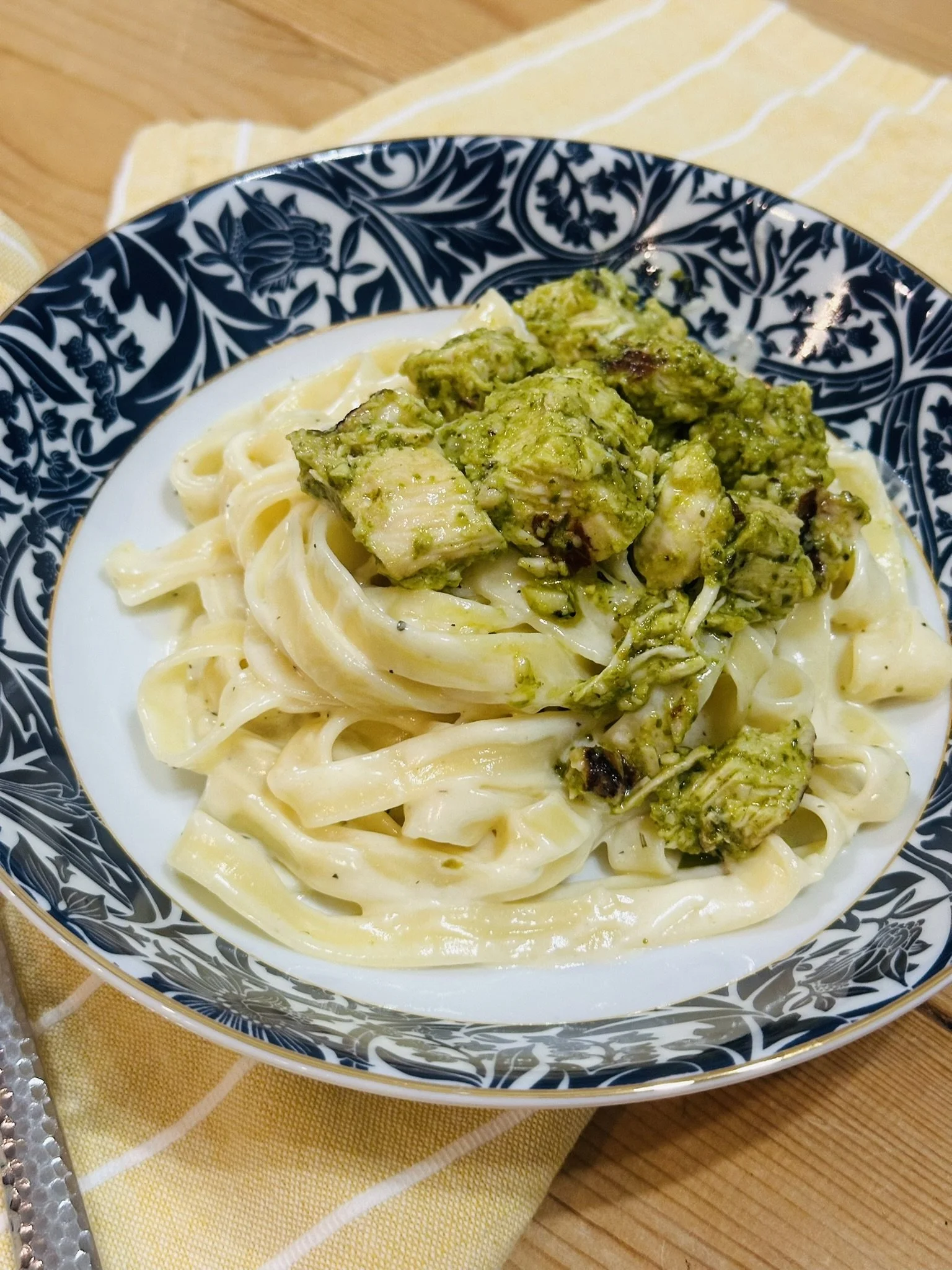 Alfredo Tagliatelle with Pesto Chicken