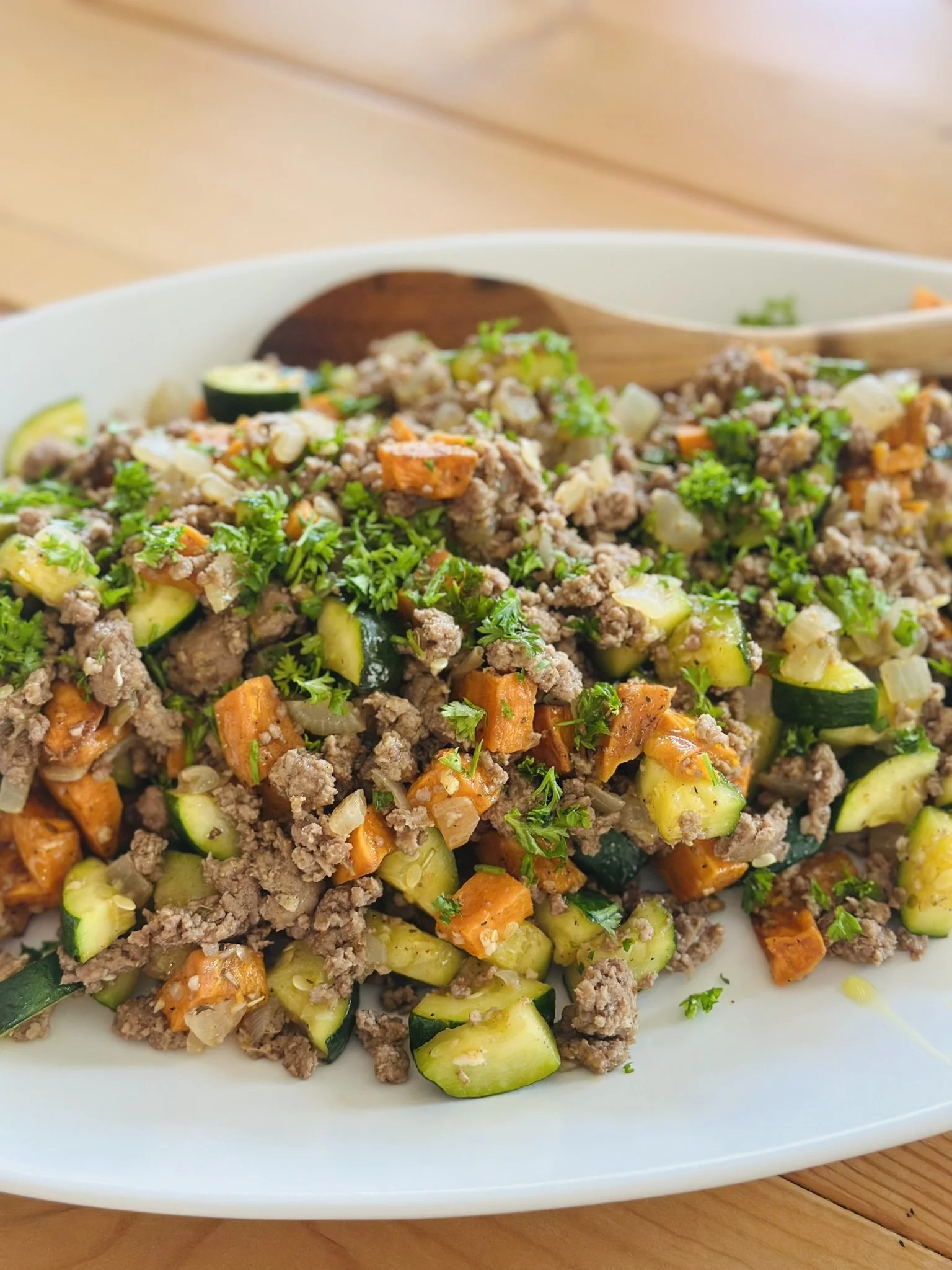 Beef with Zucchini & Sweet Potatoes (GF, DF)