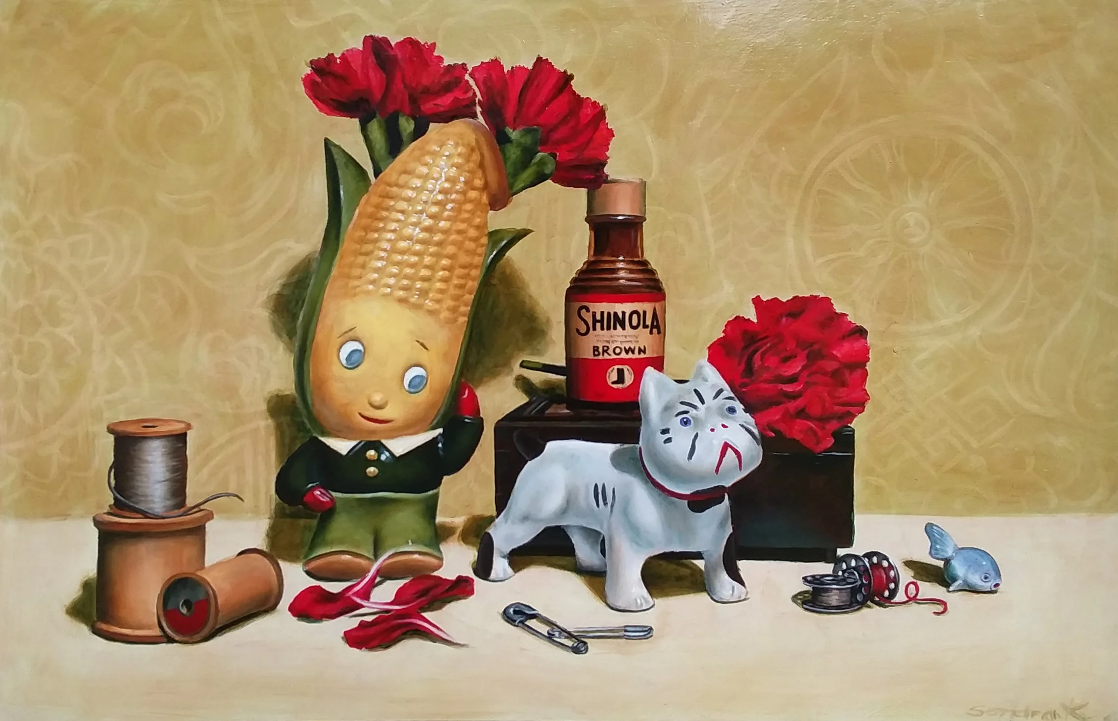Still Life Portrait - Oil painting on wood