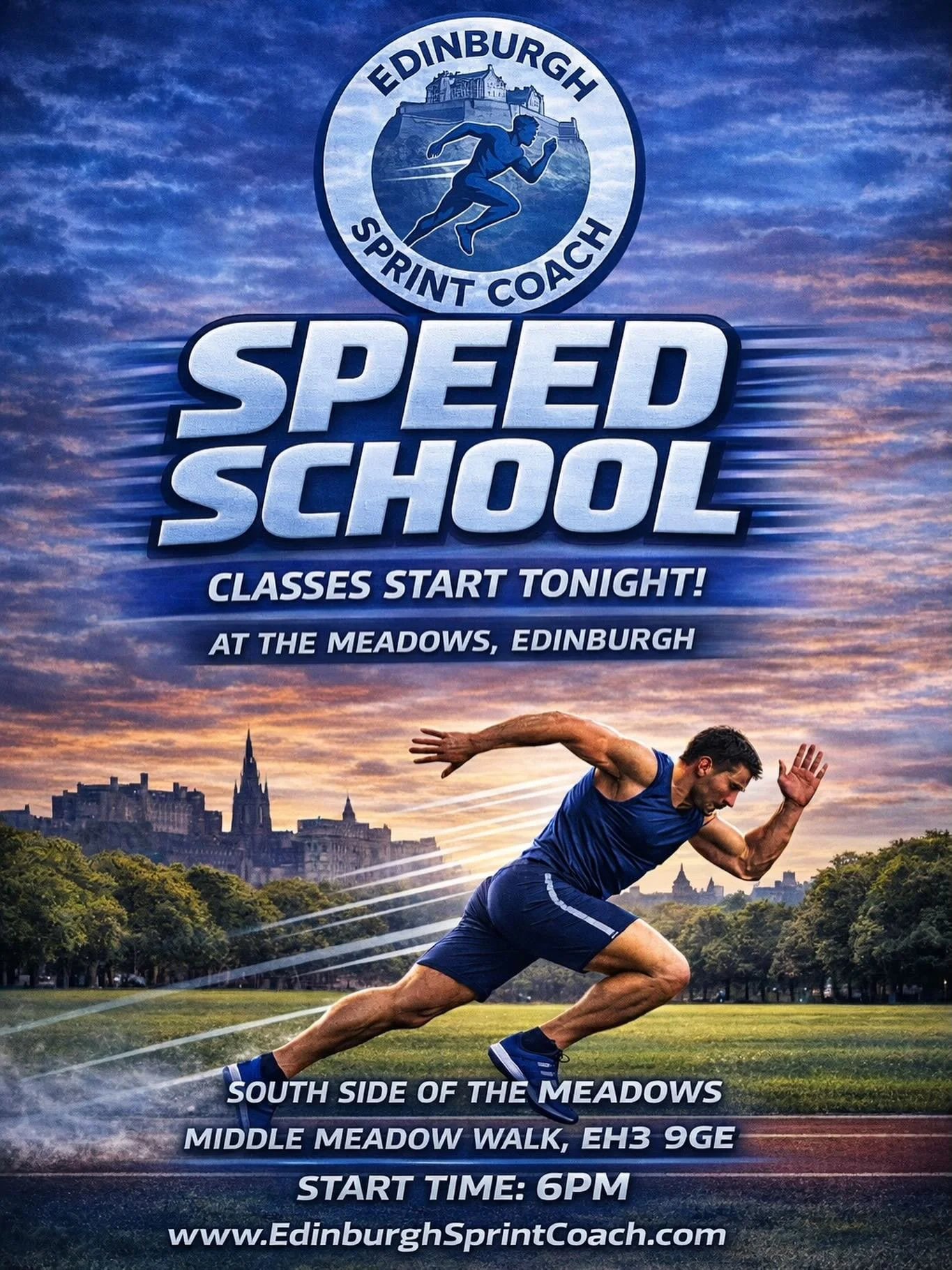 Speed School starts TONIGHT!

Ready to get faster, stronger, and more explosive? Join us at The Meadows for high quality sprint training open to all levels.

📍 South Side of the Meadows, Middle Meadow Walk, EH3 9GE
⏰ 6PM

Come down, train hard, and 