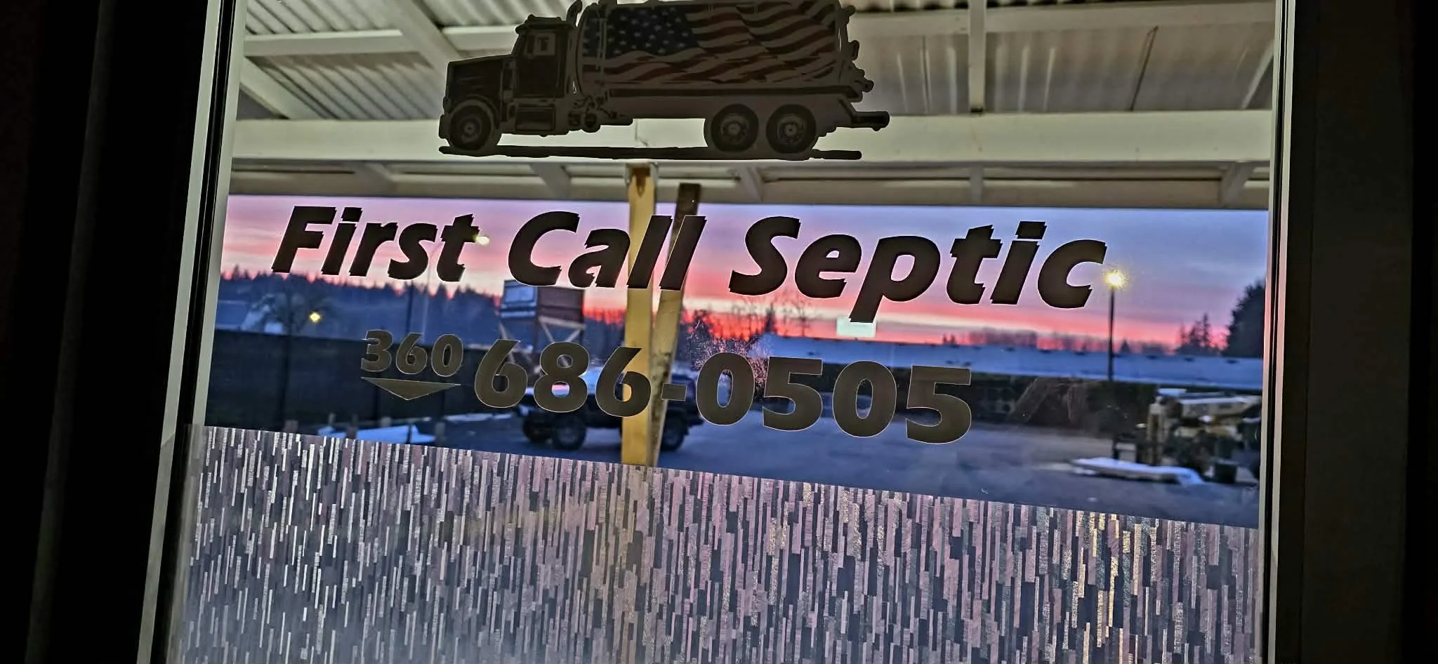 Good morning from your friends at First Call Septic Services.  Just a couple of photos I took this morning February 12, 2026 at our Battle Ground shop location. 