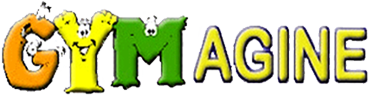 Illustration of the word 'GYM' with bold colorful letters, followed by 'IMAGINE' in stylized yellow and green text.