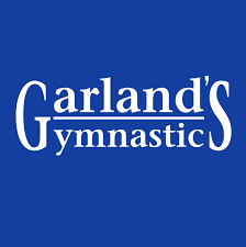 Garland's Gymnastic logo on a blue background