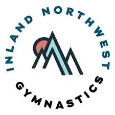 Logo of Inland Northwest Gymnastics featuring stylized mountain peaks and the organization name in a circular arrangement.