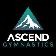 Logo with a stylized mountain and the words 'Ascend Gymnastics'