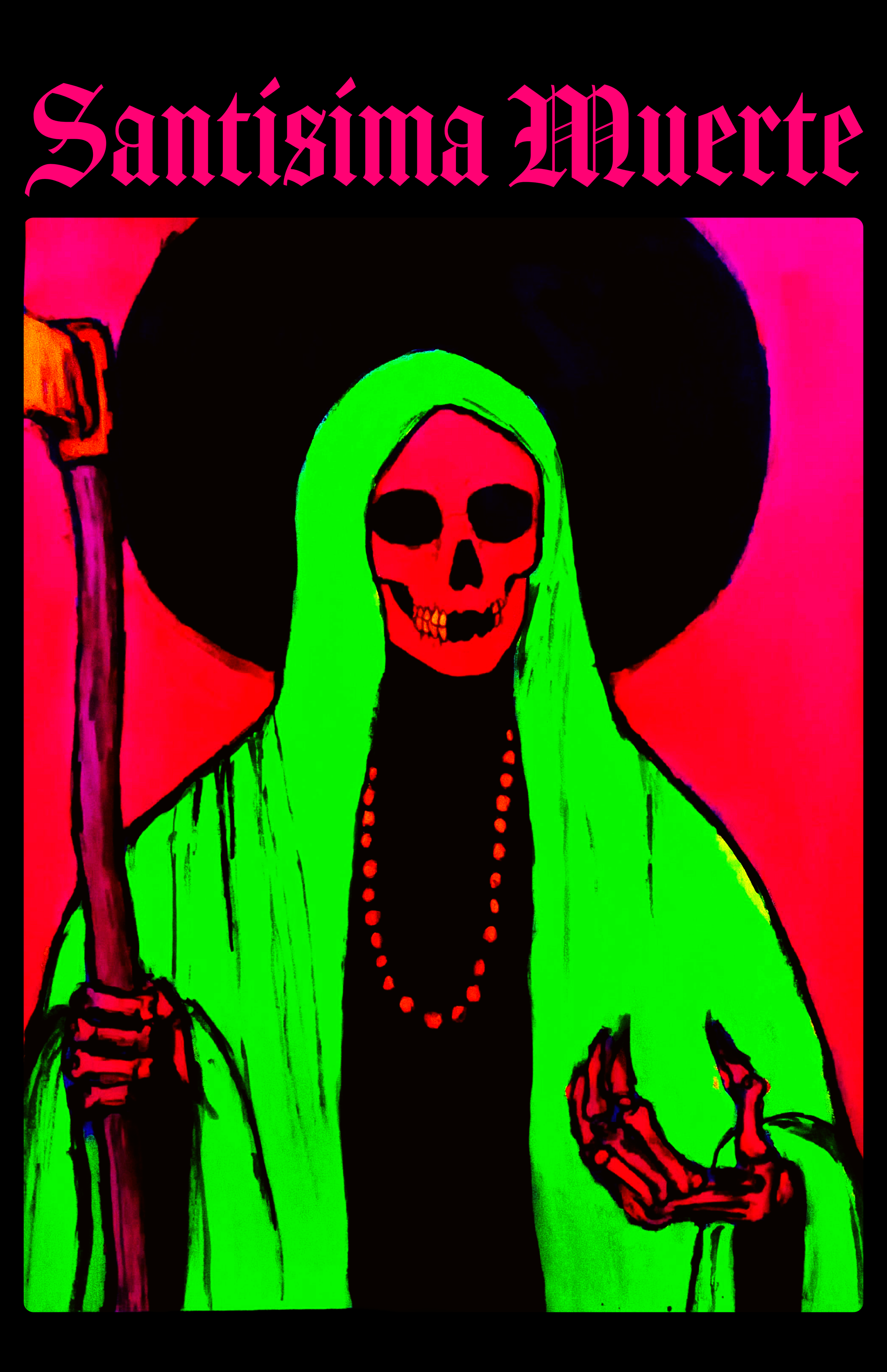 Santa Muerte Vibrant Art Print