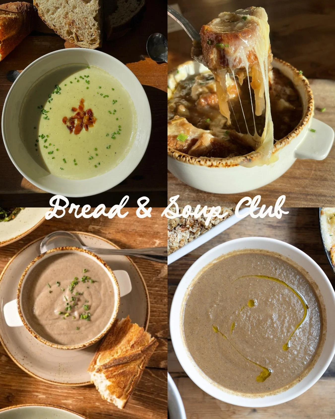 Bread &amp; Soup Club is back for March! 

Four weeks of freshly baked bread + house-made seasonal soup, sized for 2 or 4. Add on local butter, cookies, and more. 

Thursday pickups at Malvern start March 12th. Place your order by Friday, March 6th a