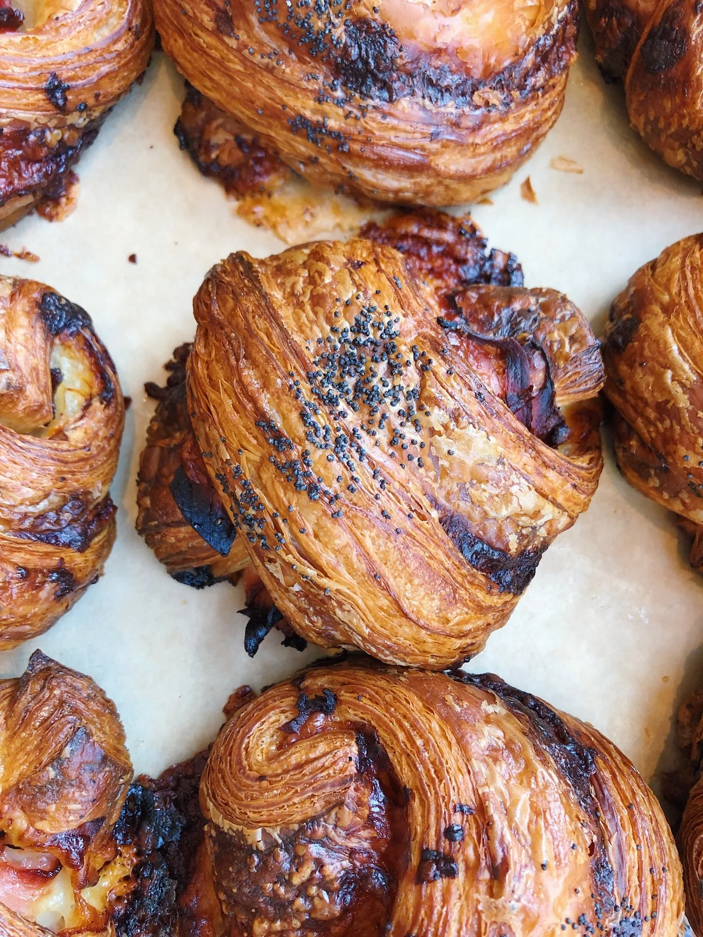 The details matter. Our ham and cheese croissant starts with prosciutto cotto&mdash;Italian ham chosen for its delicate flavor and silky texture. We blend sharp cheddar with Gruy&egrave;re (the cheddar for bite, the Gruy&egrave;re for complexity), th