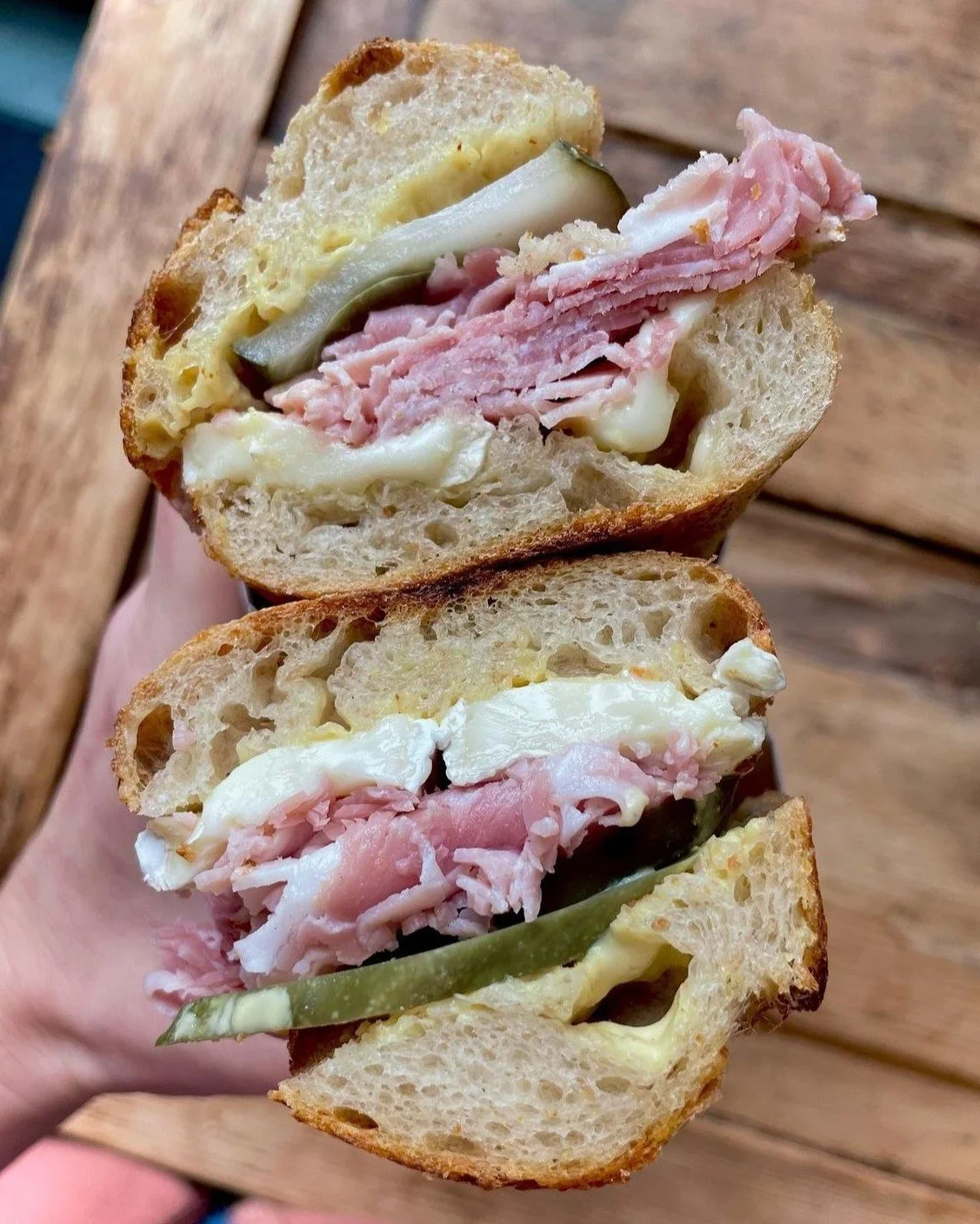 Consider this our love letter to a Buttery oldie, but certainly goodie. Our classic ham &amp; brie baguette is filled with Italian prosciutto cotto, creamy French brie, tangy dijonnaise and a house pickle for some bite.