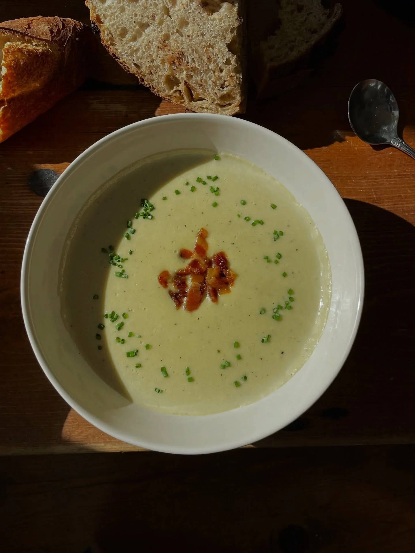 Buttery soup season has two new members! 

One is creamy, leeky, and topped with cream and crispy bacon. The other is roasted butternut squash with herbs and a little honey (and it&rsquo;s vegetarian).

Enjoy them in our caf&eacute;s, or take some ho