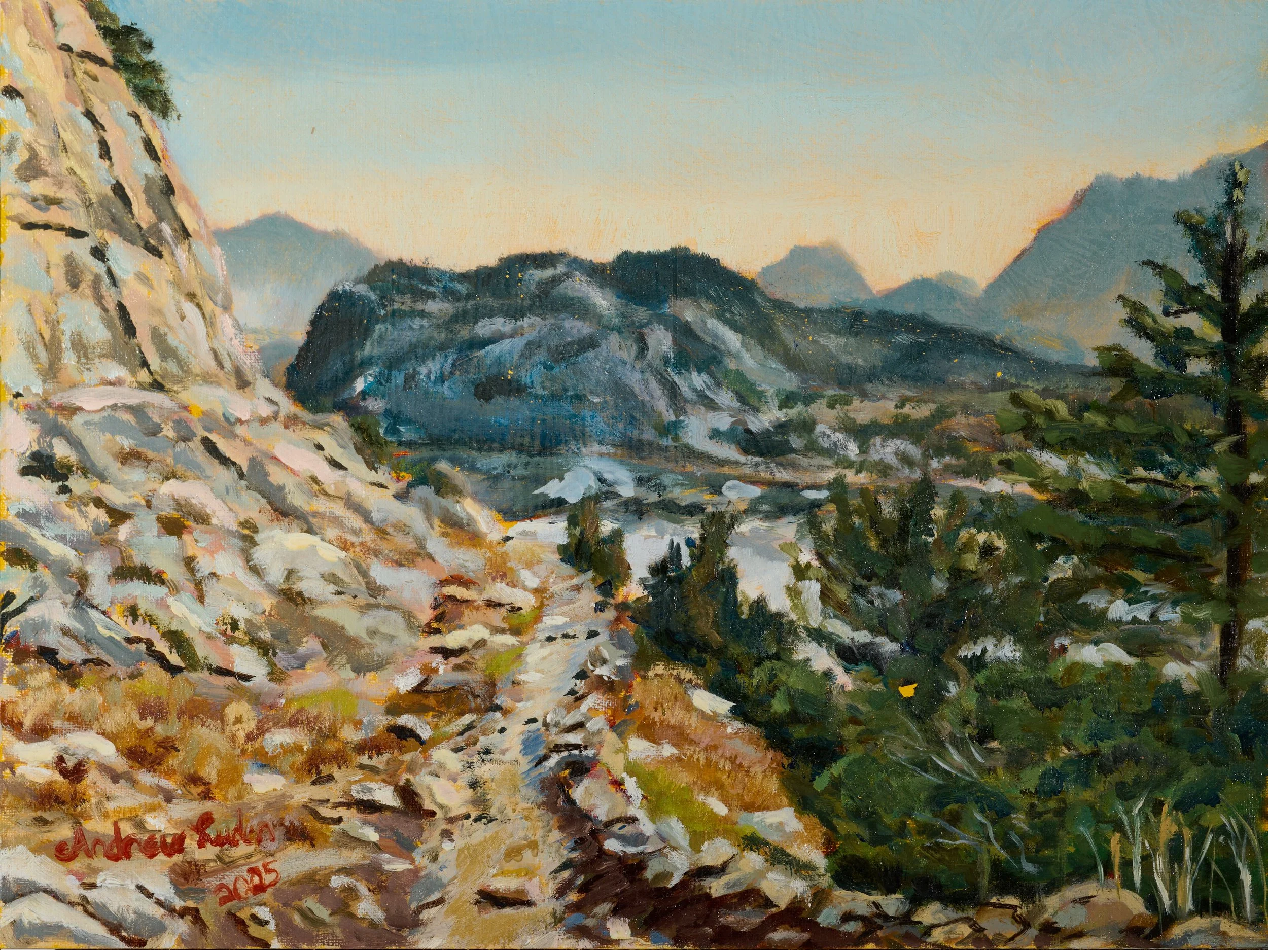 Island Lake, Wind River Range, Wyoming - Oil on Mounted Canvas Paper - 12x9 - November 2025