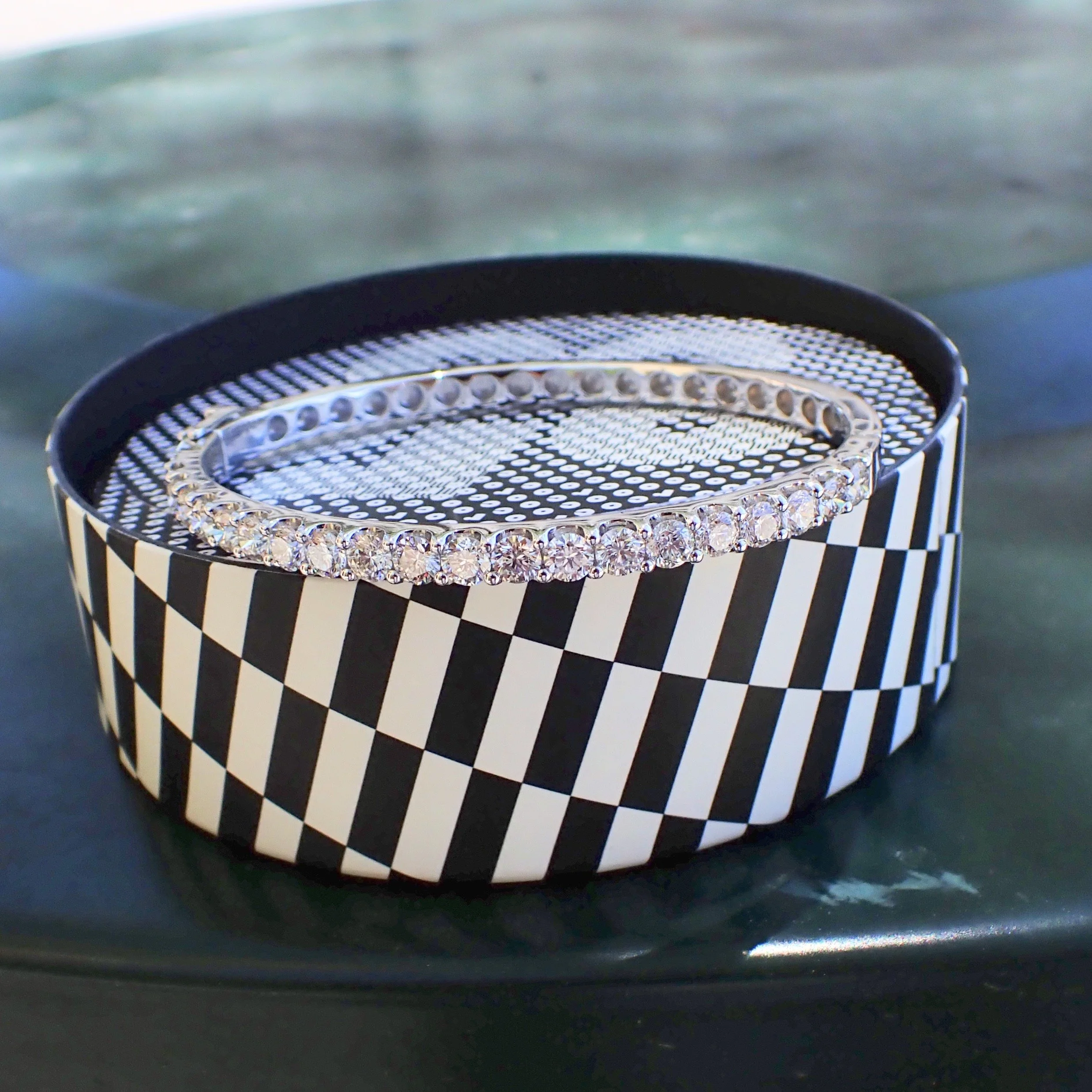 14k White Gold Bangle with 4.00 carats of Natural Diamond - Price Upon Request