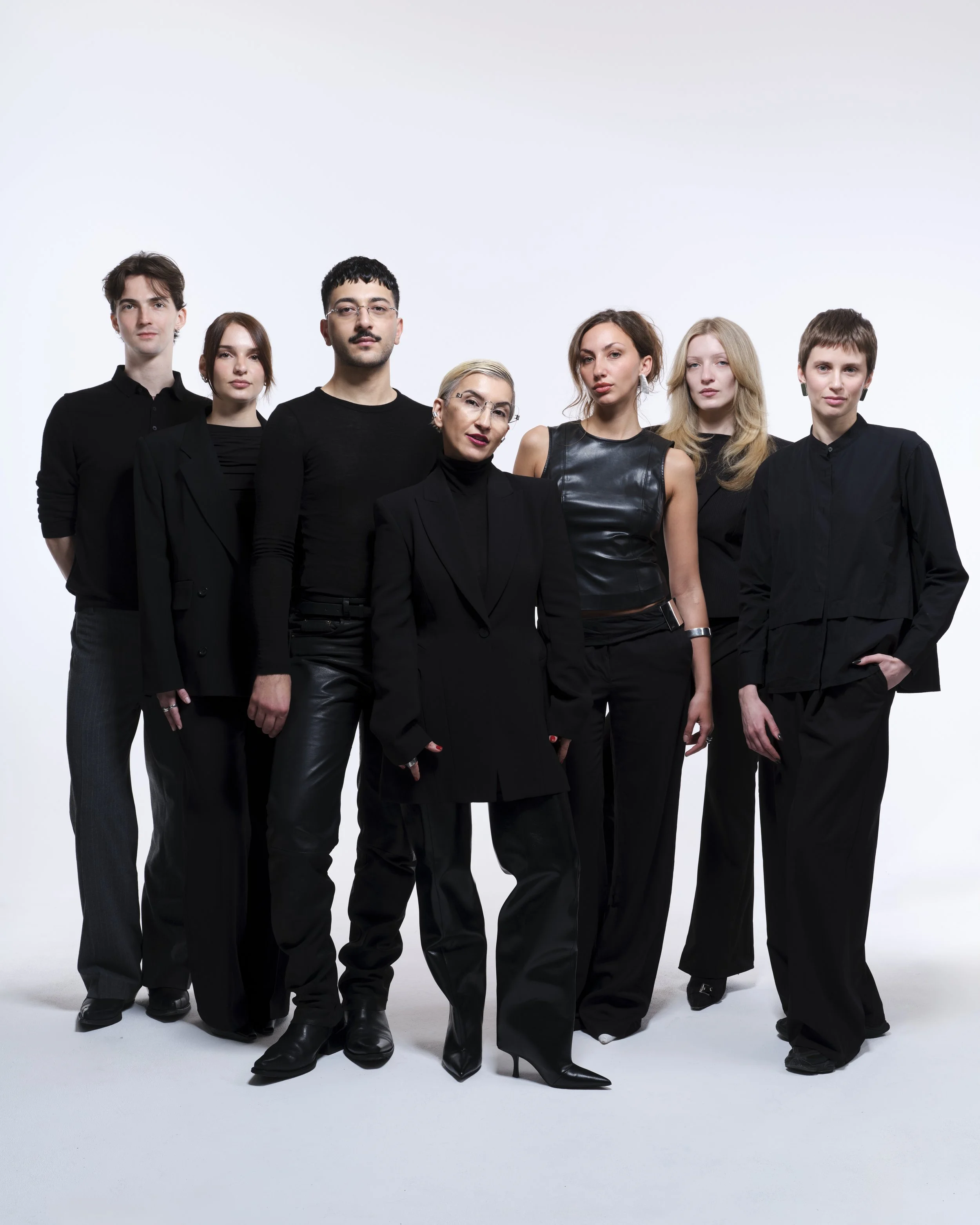 0049x agency with founder Sevil Uguz in the middle. Left from here: Dilan Baziany, Jessica Stoermer, Toke Tranholm. Right from her: Paulina Scherenberg, Anna Bluhm, Veronika Chrysagi