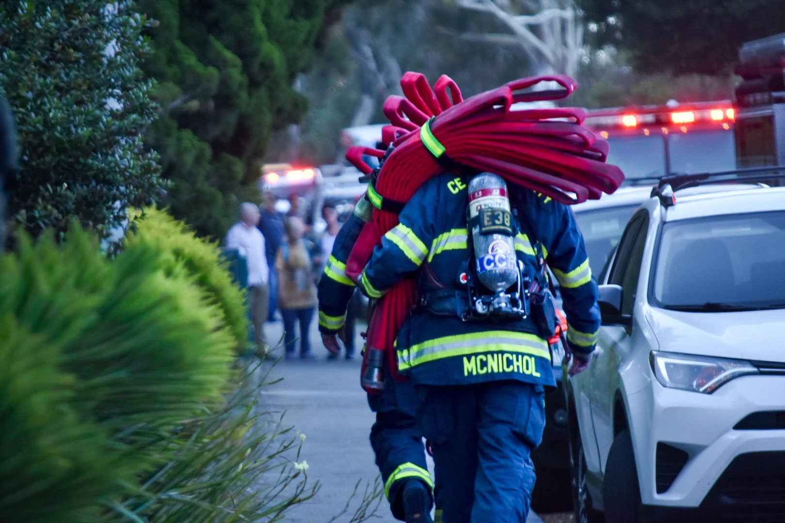 Firefighters at work
