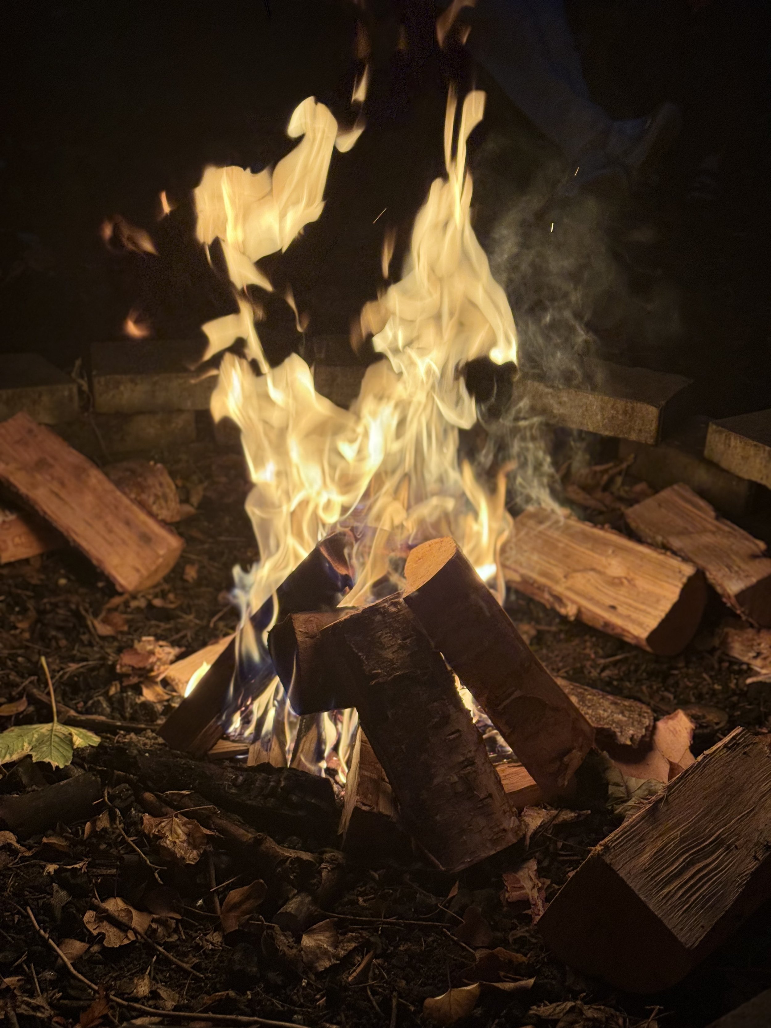 glowing fire
