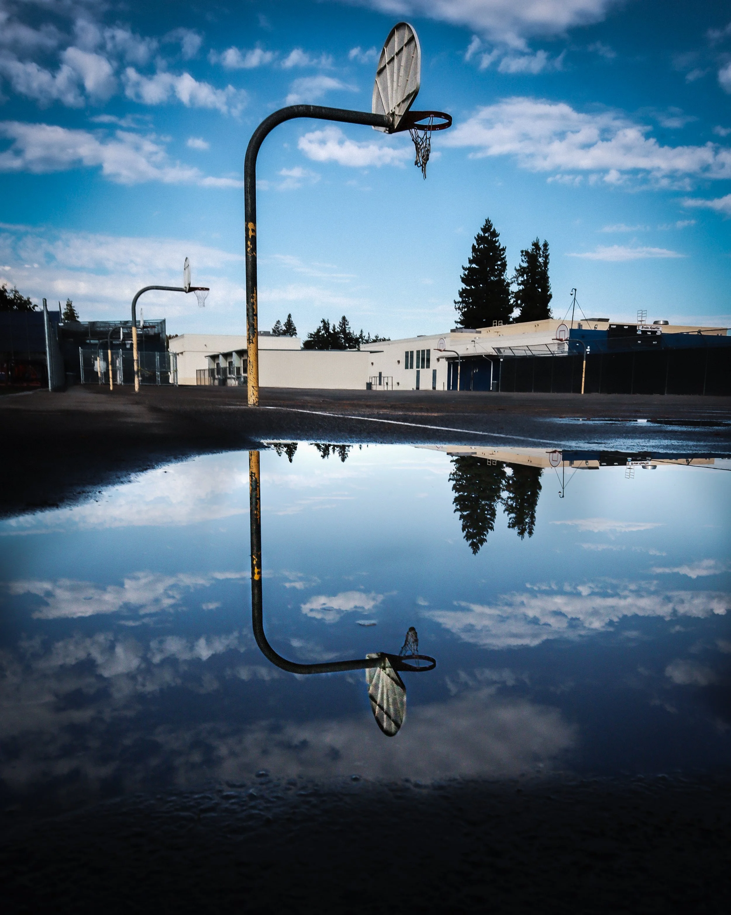 Basketball after rainfall