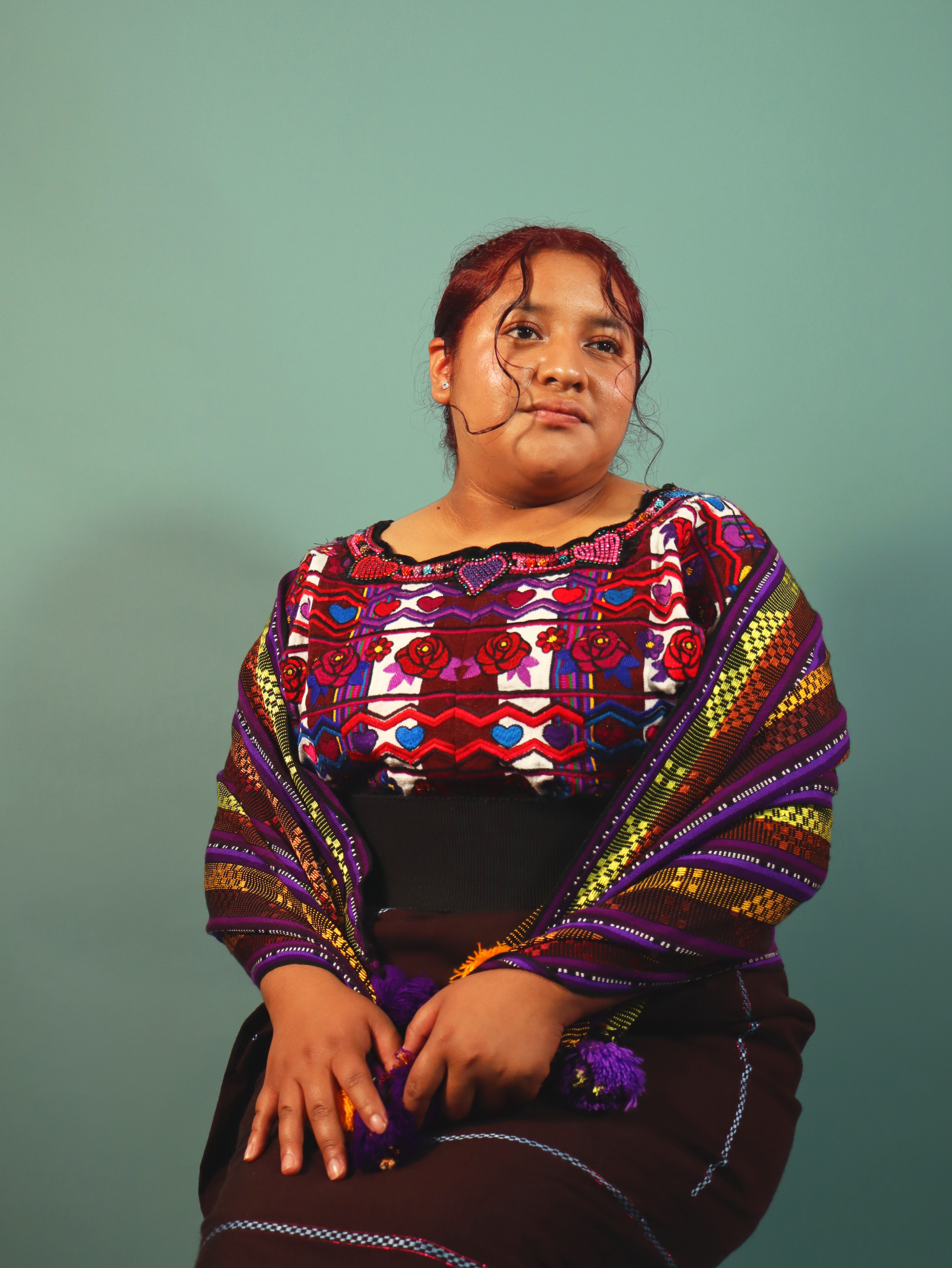 Juana in her traditional clothes