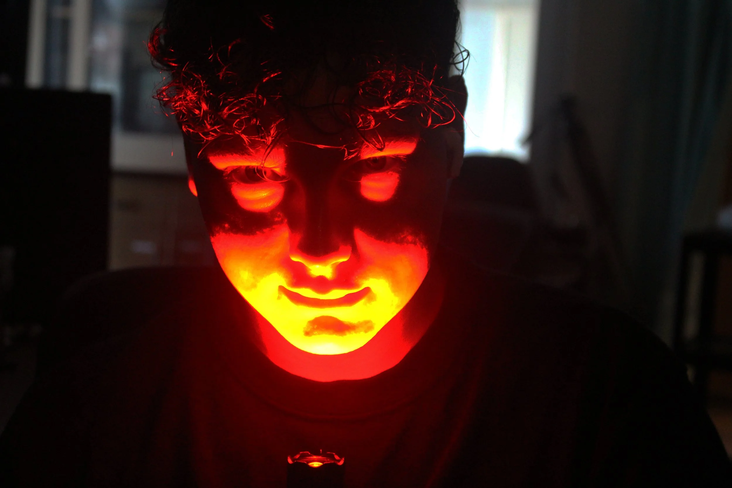 friend messing around with flashlight