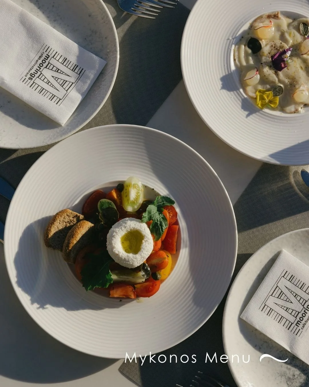 The meltemia continue, and this December the flavors of Mykonos arrive at Moorings.
A set menu inspired by the island&rsquo;s bold traditions, crated at Moorings, Astir Marina.

Meltemia &mdash; Mykonos Edition
Available all December
&euro;49 per per