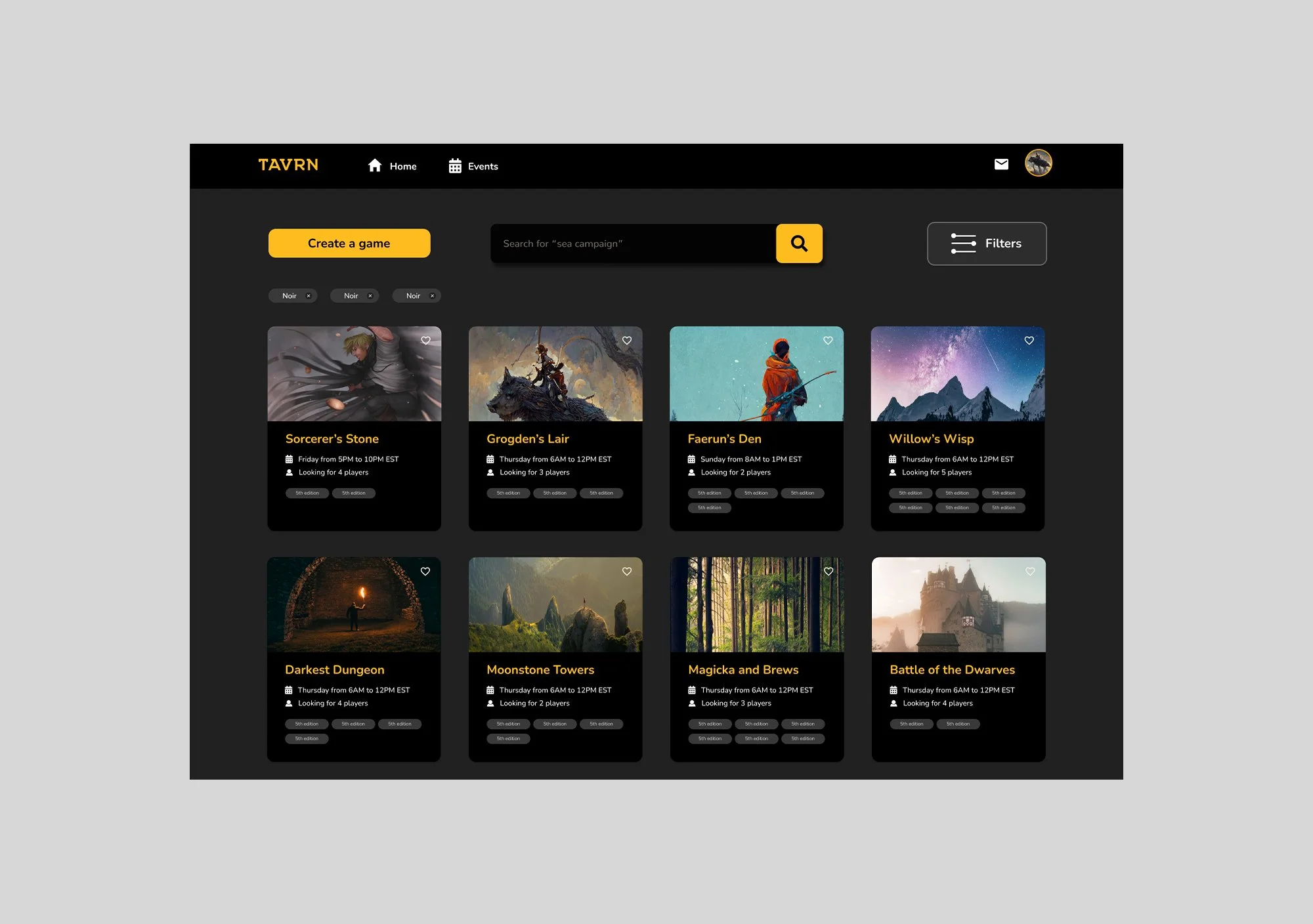 Tavrn: Creating a TTRPG Game Finder