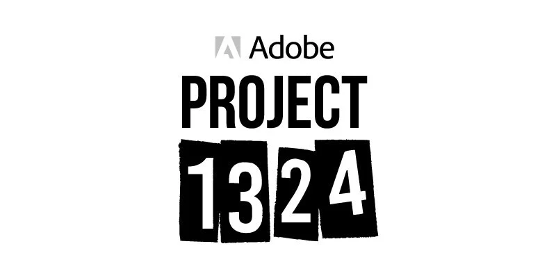 Adobe Project 1324 logo with numbered tiles and stylized text.