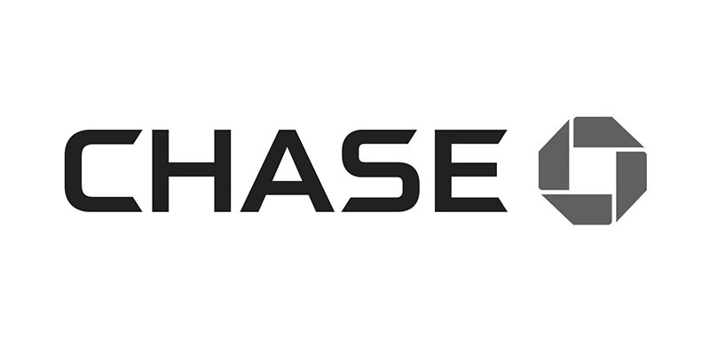 Chase bank logo in black text with gray octagonal emblem to the right.
