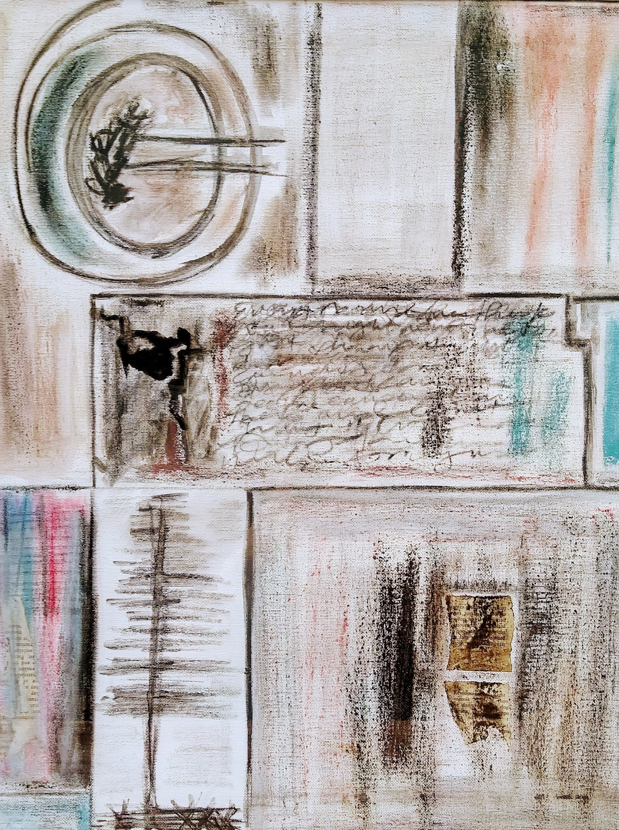 "Stories Of Our Day" 16"x20" Oil Pastel and charcoal on canvas $200, $250 framed
