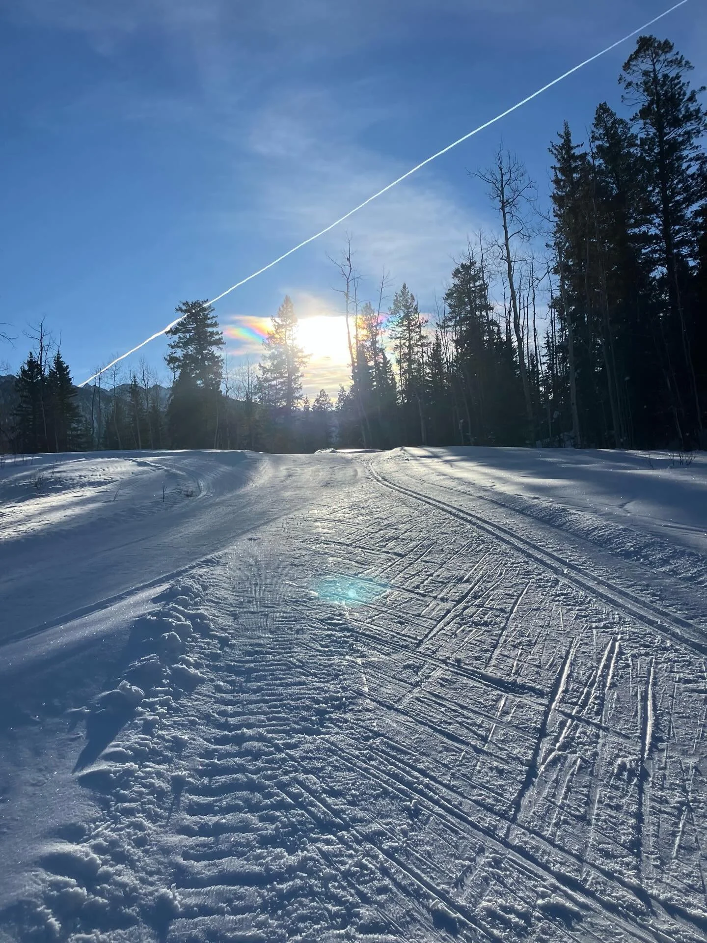 Half of our trails snowcat groomed this morning, other half will be utv groomed later in the morning.  Icy icy morning, even the cat it having trouble leaving a smooth finish. Come ski while we still have snow!
