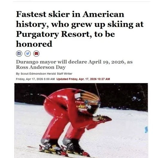 Shout out to @cityofdurango for this great recognition of Ross Anderson's incredible accomplishments! Durango has been the launch pad for many Nordic and Alpine skiing greats, which is why we partner with Durango Winter Sports Foundation in hosting t