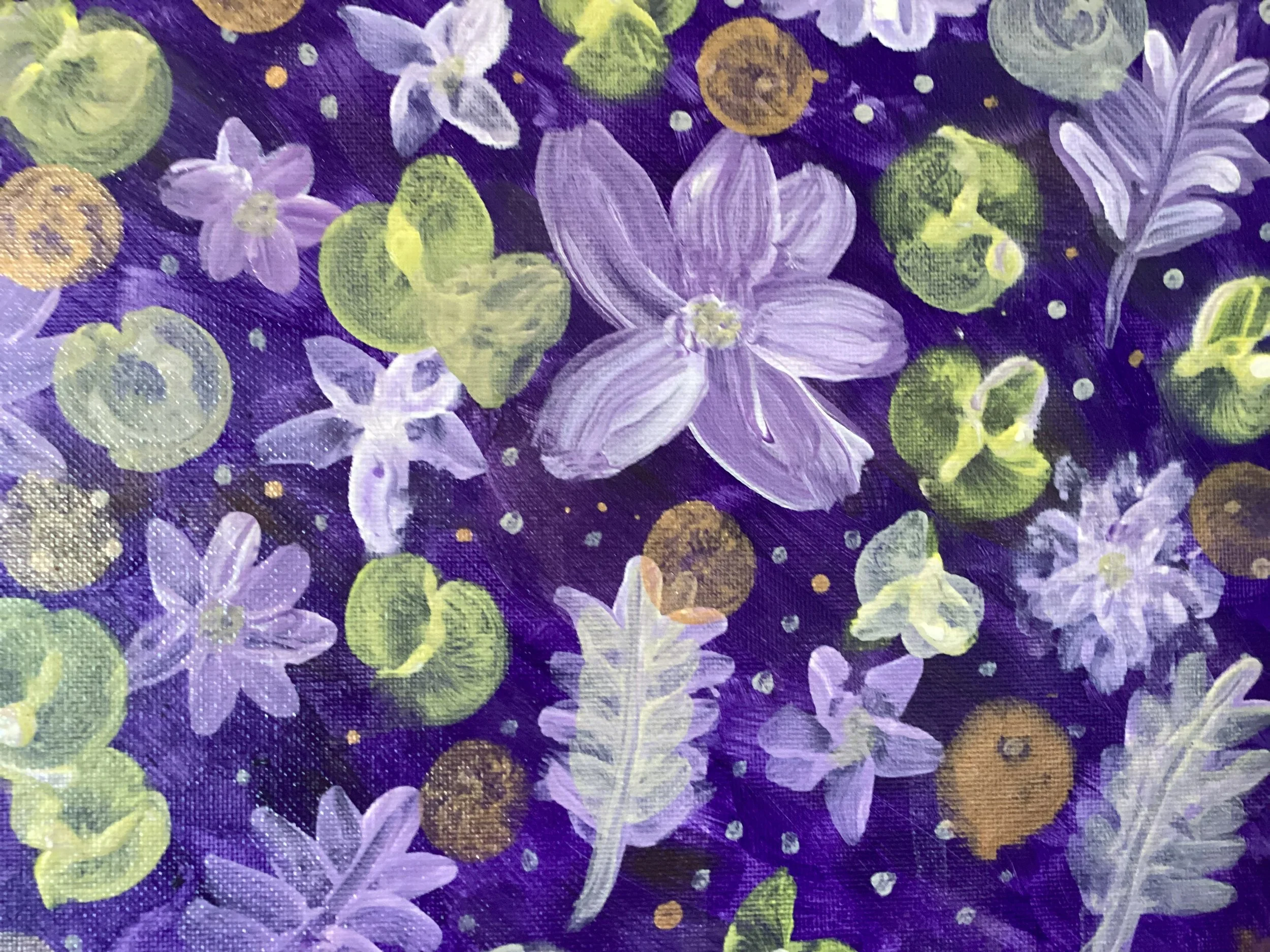 Purple and gold spring flowers