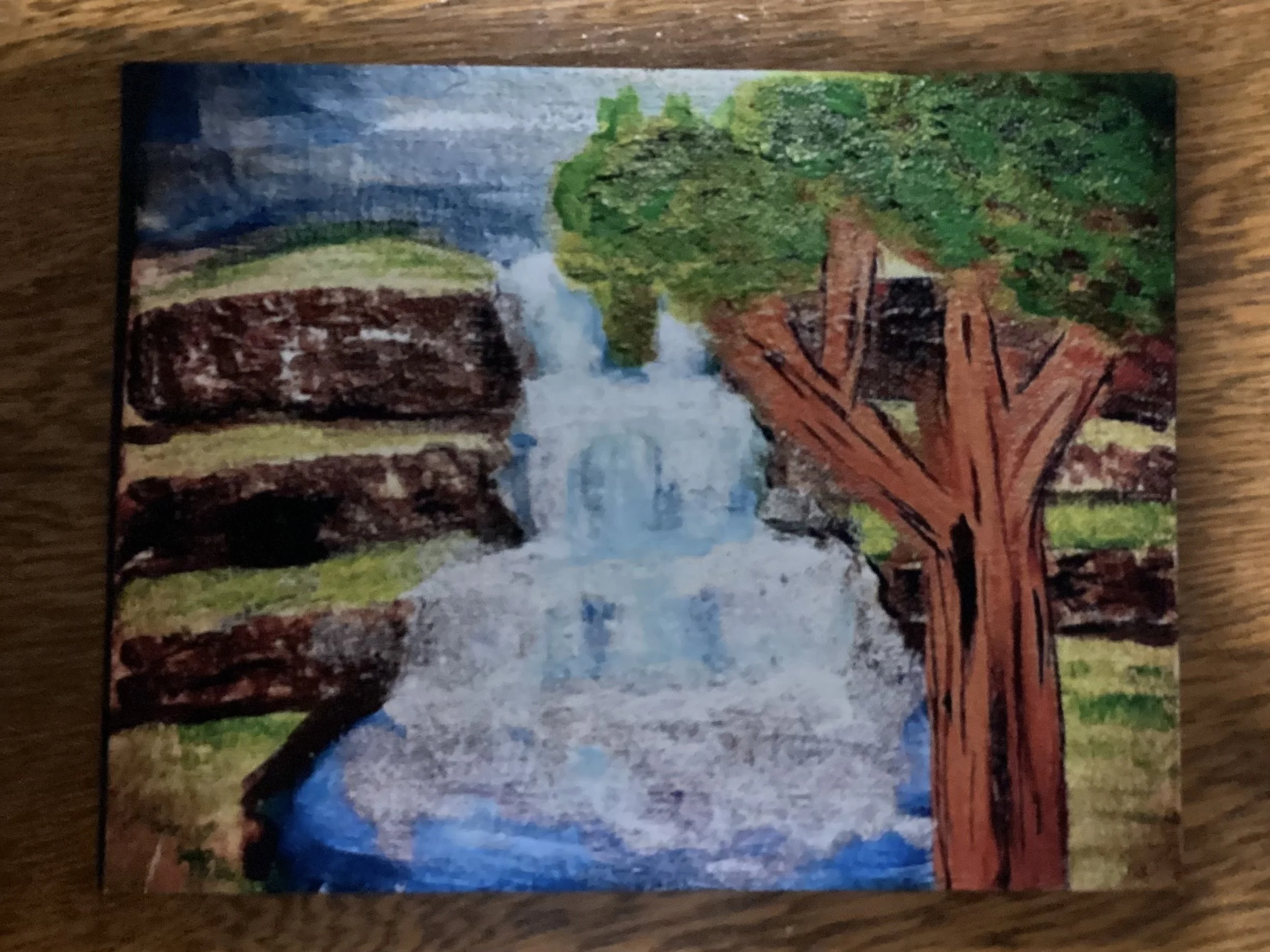 Three tiered waterfall print