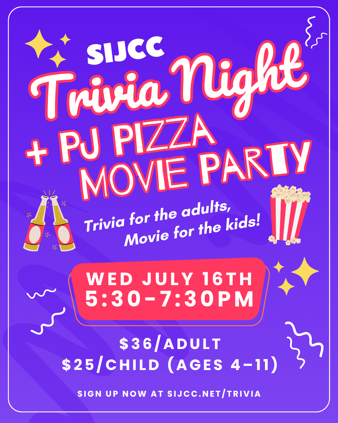 Trivia Night + PJ Pizza Movie Party