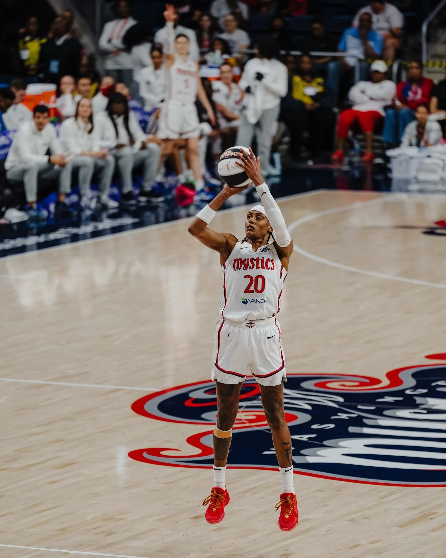 The Mystics dominated from start to finish in a statement 104&ndash;67 win over the Sun. 

Brittney Sykes led the charge with 28 points and 14-of-15 free throws, while Aaliyah Edwards, Shakira Austin, and rookies Iriafen and Citron all scored in doub
