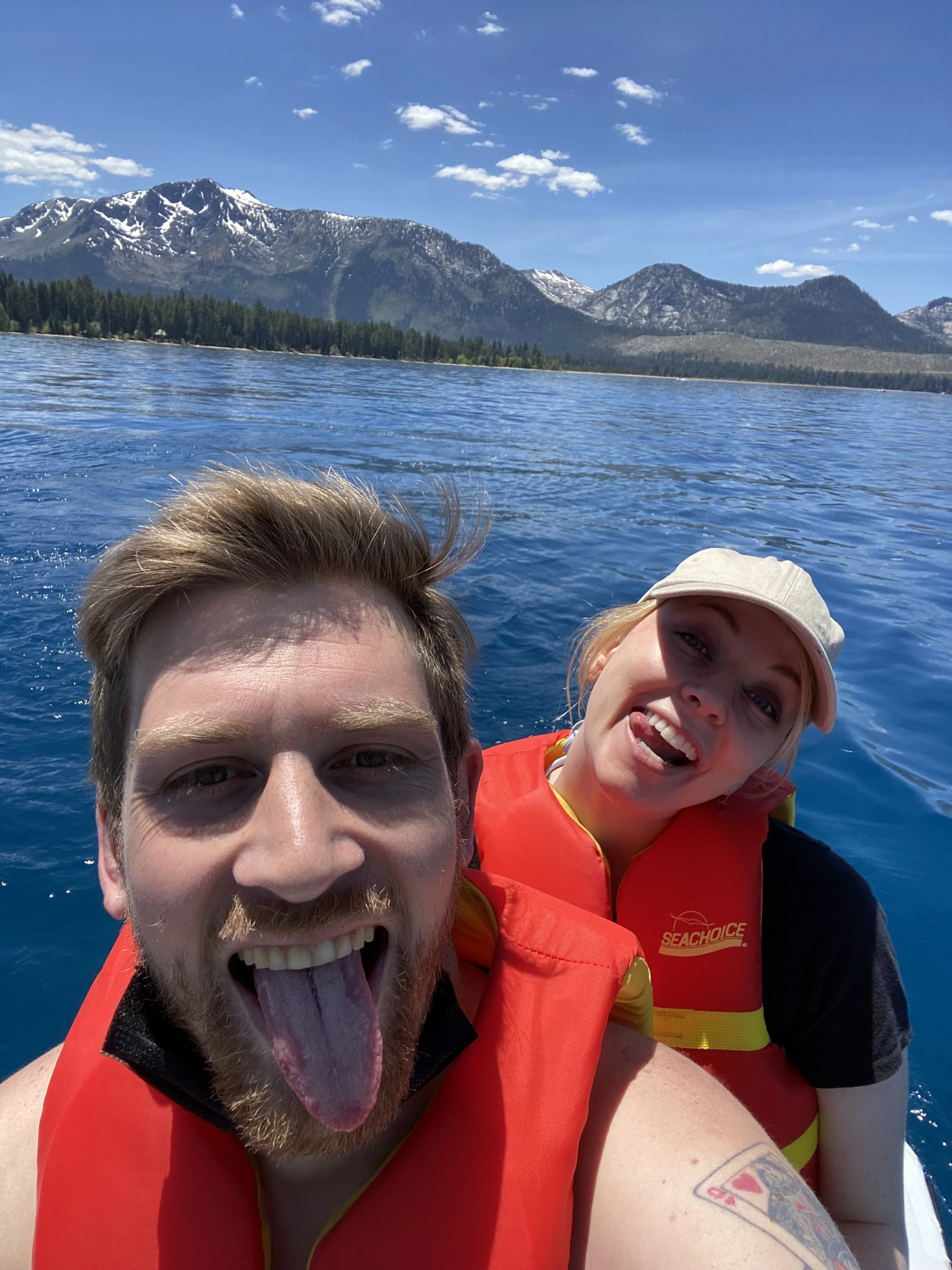 Tahoe adventures, Sam was a terrible jet ski driver!