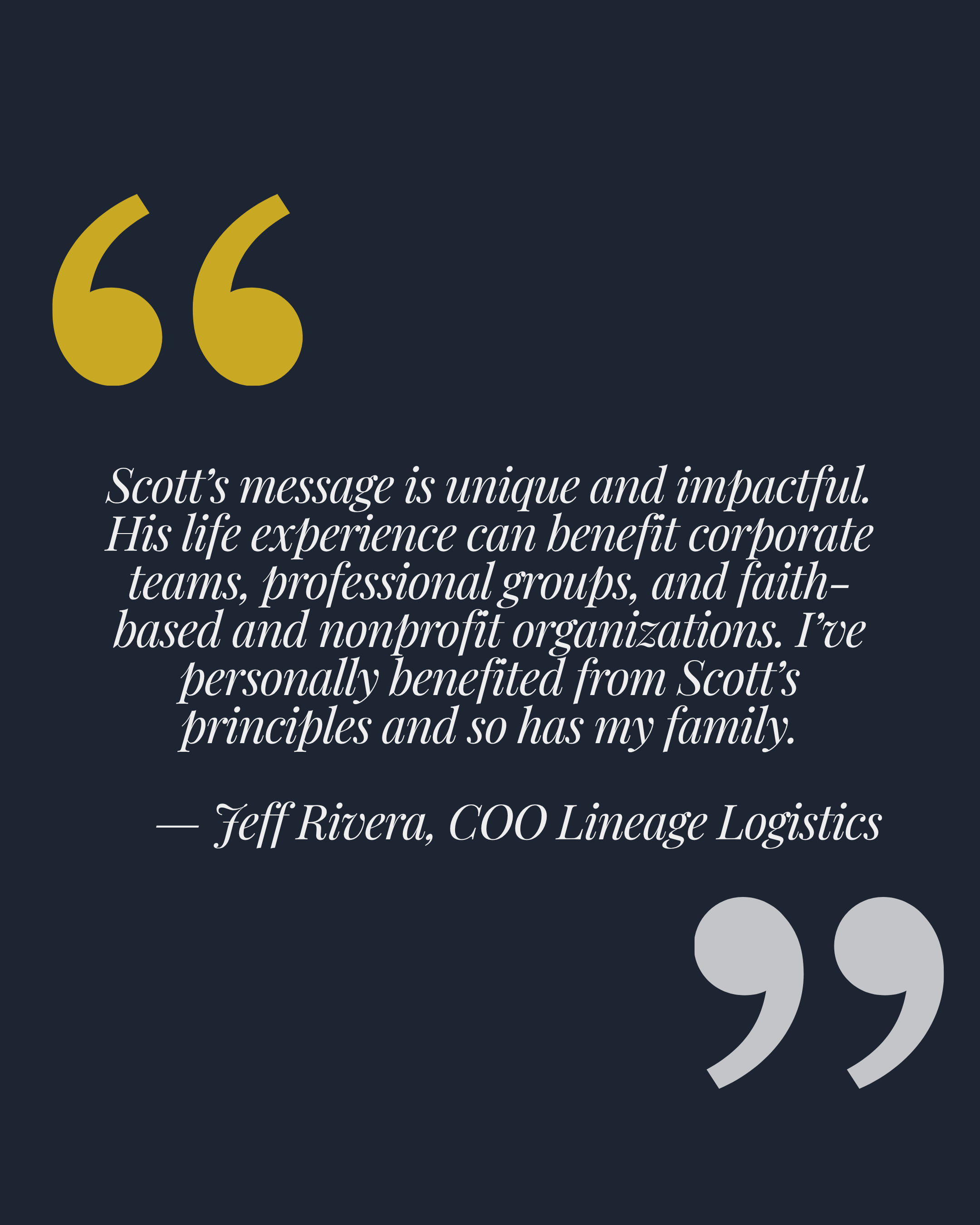 SCOTT ALLEN FROST TESTIMONIAL