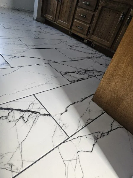 Gorgeous marbled floor installation