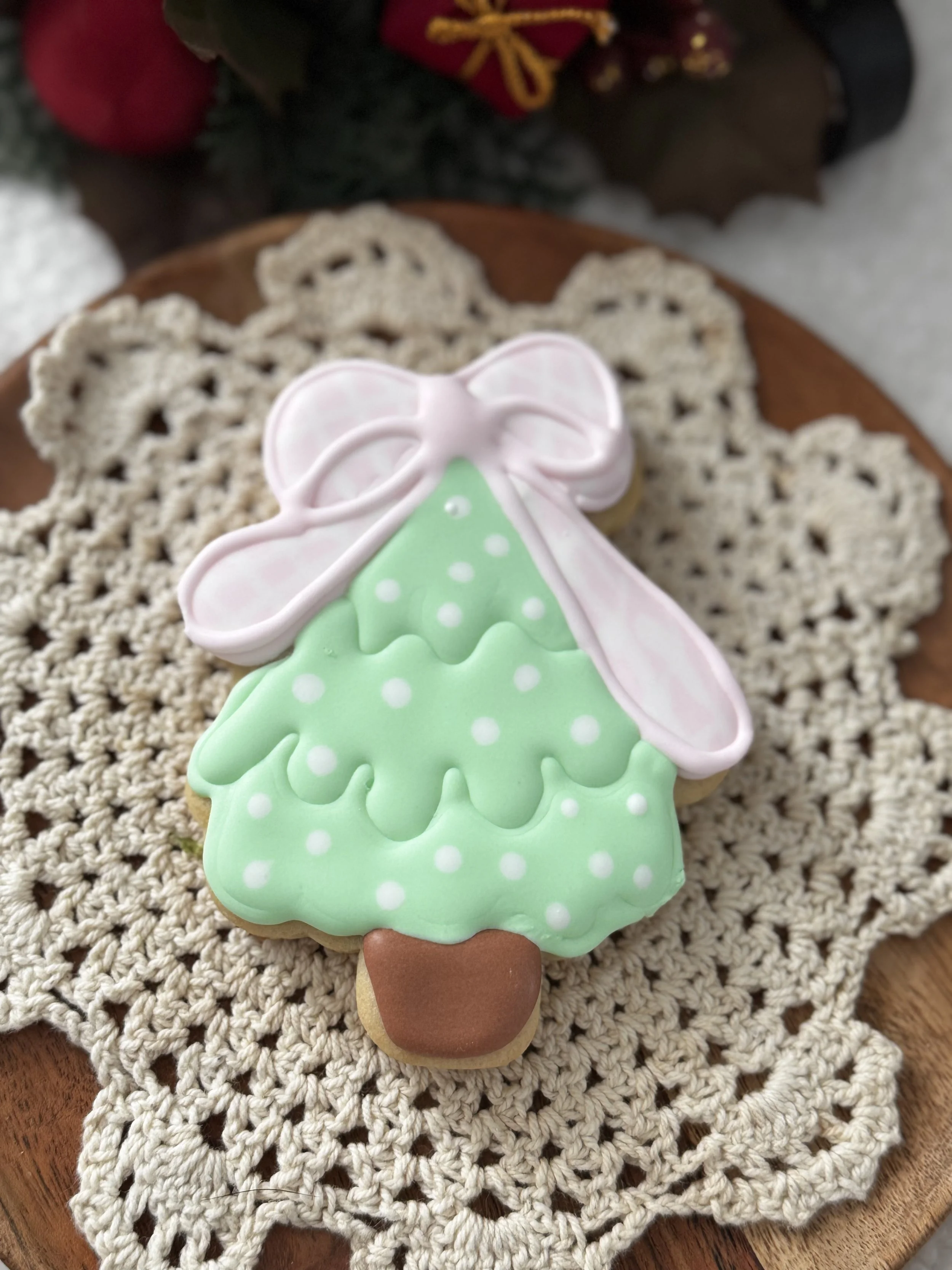 Pastel Holiday Tree Sugar Cookie