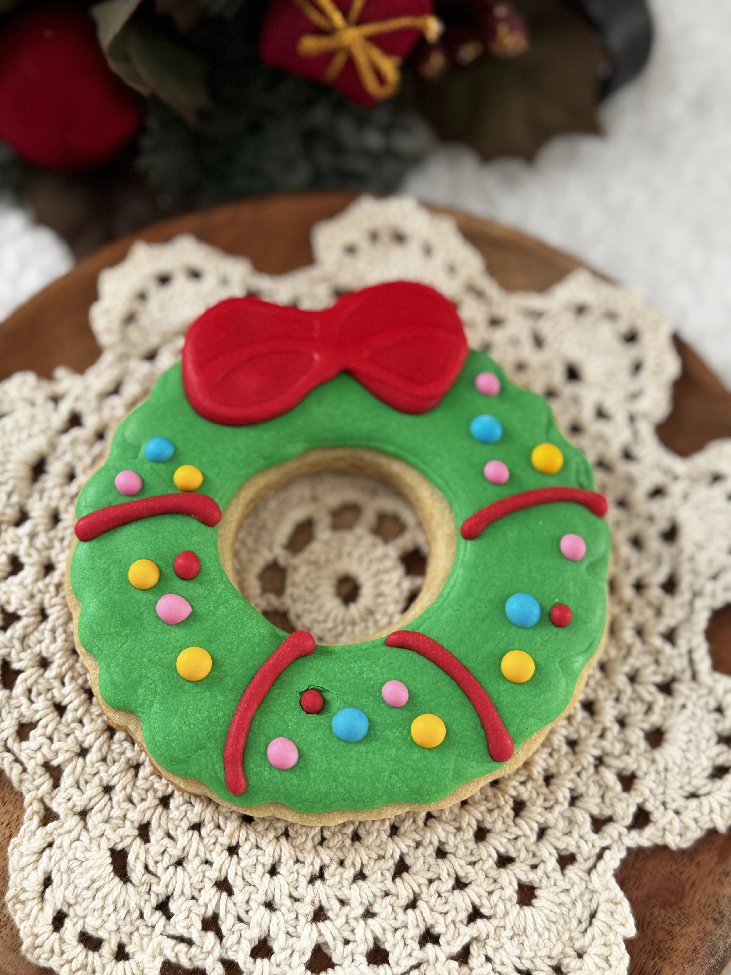 Christmas Wreath Sugar Cookie