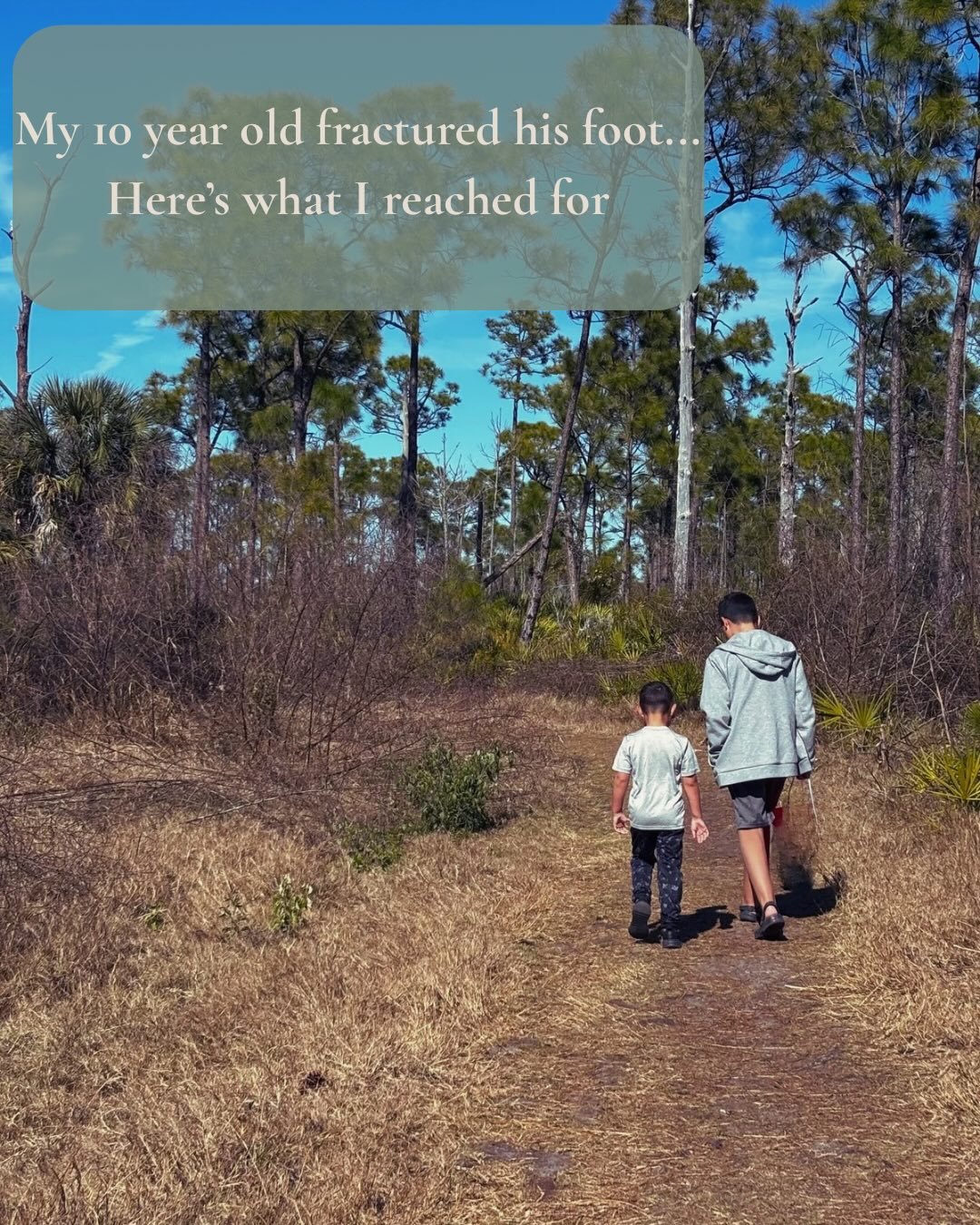 As a boy mom, we&rsquo;re pretty familiar with the bumps, bruises, and even broken bones that come along with it.. 

This week it was my 10-year-old&rsquo;s foot. 

After an xray to confirm it and a new boot, this is how I&rsquo;m supporting his heal